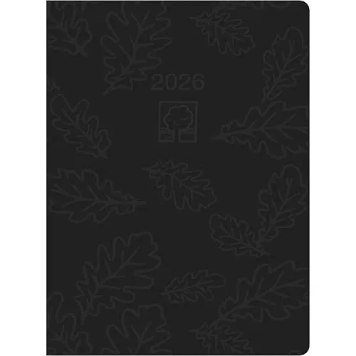 Zettler Taschenkalender 1T/1S anthrazit Blauer Engel 2026 – Timer 10 × 14 cm, 1 Tag pro Seite, Recyclingpapier, nachhaltig zertifiziert