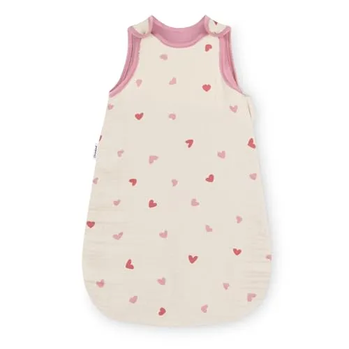 Ehrenkind® Baby Sommerschlafsack Rund Musselin | 1 TOG für angenehme Nächte - ATMUNGSAKTIVER BABY SCHLAFSACK: Aus weicher Bio-Baumwolle für ein angenehmes Schlafklima. Bewegungsfreiheit durch großzügigen Schnitt und sicherer Reißverschluss für komfortables Wickeln in der Nacht.