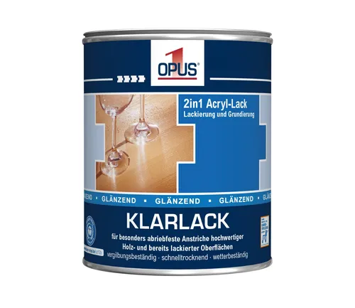 OPUS1 Klarlack wasserverdünnbar, glänzend, farblos, 0,375 l
