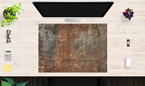 Schreibtischunterlage – Stahlplatte Industrial Look – 70 x 50 cm – Premium Vinyl