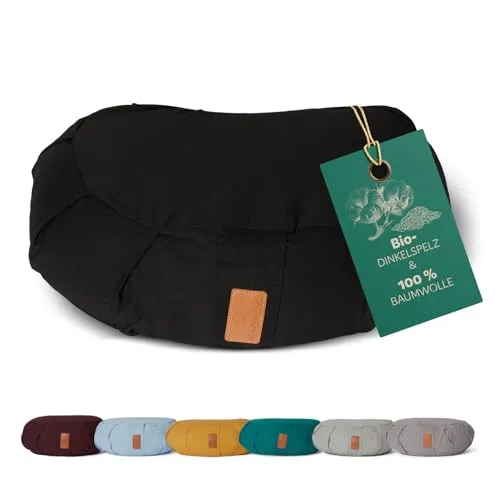 DoYourYoga Yoga Bolster Zafu Halbmondkissen Ganesh in schwarz von #DoYourYoga