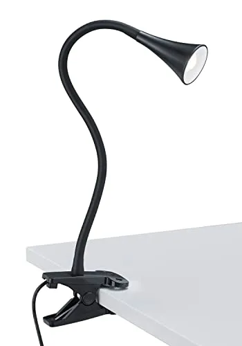 Reality Leuchten LED Klemmleuchte Viper R22398102 - Klemmleuchte in Schwarz mit flexiblen Arm und energiesparender 3 Watt LED, ideal für gezielte Ausleuchtung und eine Lebensdauer von bis zu 30.000 Stunden.