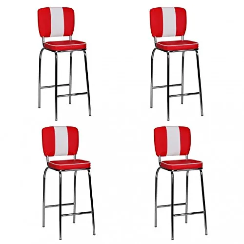 FINEBUY Barhocker SuVa2789_4 in rot von FineBuy