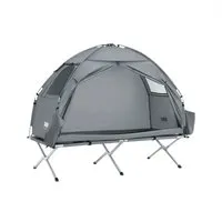 SoBuy OGS32 Feldbett mit Zelt 7in1 für 1-2 Personen - Feldbett und Wurfzelt in einem, ideal für Camping und Outdoor-Abenteuer. Leicht, robust und mit bis zu 180kg belastbar. Inklusive Luftpumpe und Zubehörbeutel.