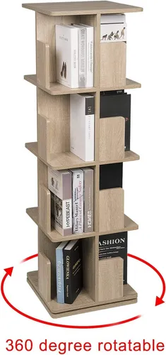 EUGAD 360° drehbares Bücherregal Drehregal Raumteiler Standregal Büroregal MDF