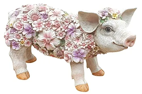Fachhandel Plus Dekofigur Schweinchen mit Blumen von Fachhandel Plus
