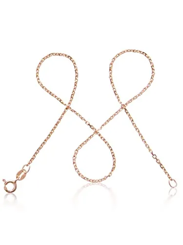 modabilé Ankerkette Damen Halskette Rosegold Vergoldet 925 Sterling Silber (50cm 1,55mm breit) Rosegoldene Kette ohne Anhänger Kurz Ketten für Frauen