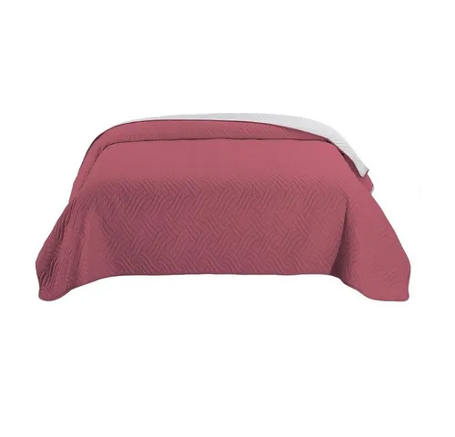 wometo Tagesdecke Wendedecke XXL aus samtweicher Microfaser - Bettdecken, wattiert & gesteppt, OEKO-TEX® zertifiziert für schadstofffreie Qualität, ideal als Bett- oder Sofaüberwurf in stilvollem Rosa (170 cm x 210 cm)