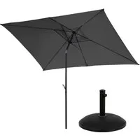 SVITA Sonnenschirm Set 3x2m mit Betonständer - Hochwertiger Gartenschirm mit Kurbel und stabiler Konstruktion - idealer Sonnenschutz für Terrasse und Garten, neigbar für perfekten Schatten.