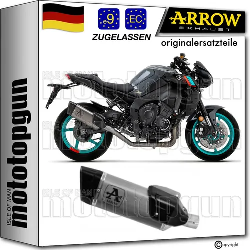 Produktbild ARROW PISTA TITANIUM SILENCER YAMAHA MT-10 '22 HOMOLOGATED TITANIUM PISTA SILENCER, Metall
