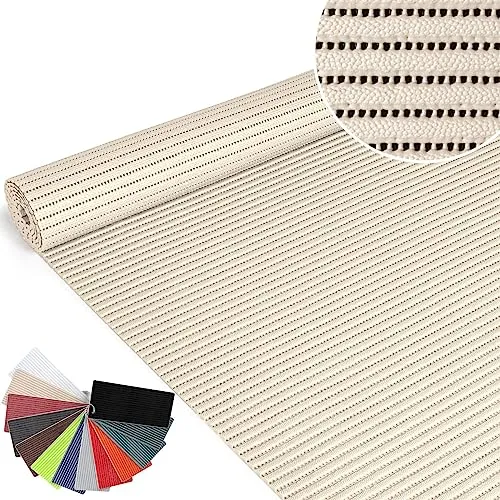 ANRO Badematte Weichschaummatte Badvorleger Badläufer rutschfest Weichschaum Duschvorleger Creme 100 x 65 cm