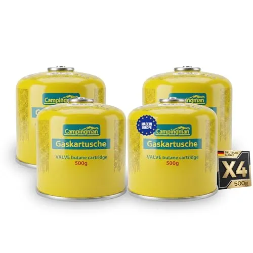 Campingman Gaskartusche 500g mit Schraubventil EN 417 – Ideal für Campingkocher und Grills