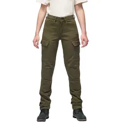 Modeka Brandon Cargo Damen Jeans Olive 23 - Komfortable Motorradhose - Motorradhosen mit geradem Schnitt für höchsten Tragekomfort. Aus Active-Twill-Stoff, ausgestattet mit CE-Protektoren und nachrüstbaren Hüftprotektoren für Sicherheit und Stil.