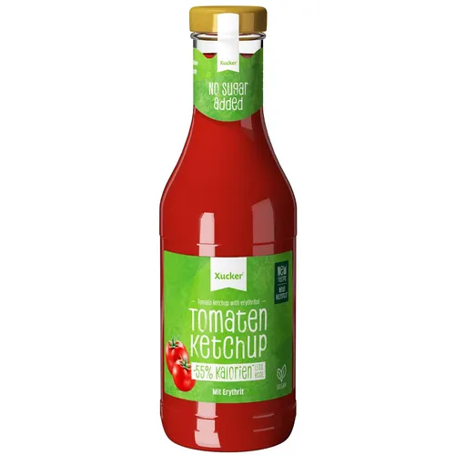 Ketchup wenig Kalorien, ohne Zusatz von Zucker, vegan, Erythrit, Ketschup