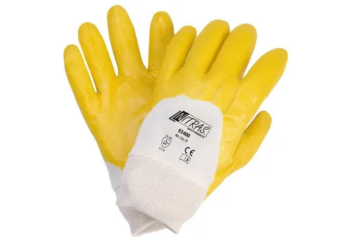 Nitras Arbeitshandschuh-Set 03400 Gartenhandschuh 3/4 beschichtet gelb Strickhandschuh (Packung, VPE= 12-144 Paar, Gr. 8-11) Atmungsaktiv/ölbeständig