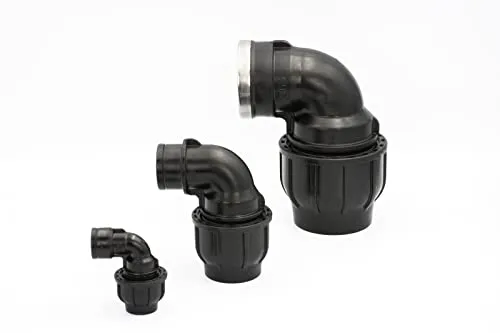 PE Rohr Winkel 25 mm x 1 Zoll IG Verschraubung Klemmverbinder Fitting