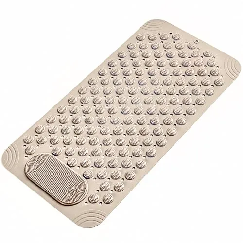 Rutschfeste Antirutschmatte Beige 36x69 cm mit Saugnäpfen