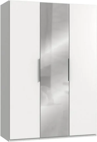 Wimex Kleiderschrank Level mit Spiegeltüren 150 cm - Kleiderschrank in Weiß, made in Germany, mit pflegeleichten Oberflächen und schneller Montage dank Click-Scharniere und Türdämpfer. Ideal für stilvolle Raumgestaltung!