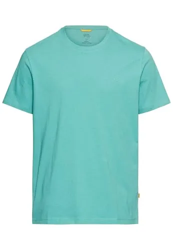 camel active Herren Basic Kurzarm T-Shirt Grün - T-Shirts für Herren, Regular Fit für angenehmen Tragekomfort, aus 95 % biologisch hergestellter Baumwolle, temperatur- und feuchtigkeitsregulierend.