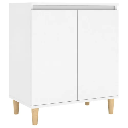 Sideboard mit Massivholz-Beinen Weiß 60x35x70 cm Holzwerkstoff