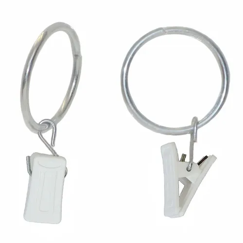 Ringklammer Vorhang Clips mit Klammer und Ring aus Kunststoff Gardinen Weiss 10
