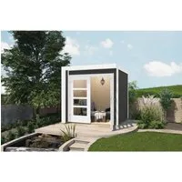 weka Designhaus 262 A, DT, anthrazit - Gartenhaus von Weka, stilvolles Design in anthrazit, ideal für Gartenlagerung und Freizeitgestaltung.