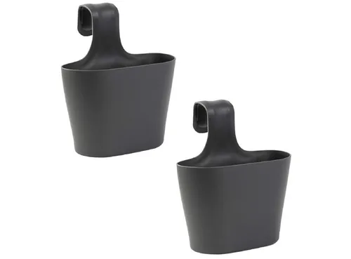 Engelland Blumenkasten Blumentopf zum Hängen (Vorteils-Set, 2 St., Fassungsvermögen je Topf 2,8 Liter), UV-Beständig, Frostbeständig, Wasserauffangschalen