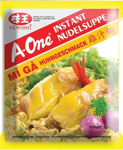 A-One Instant Nudeln Huhngeschmack (1x 85g) | Nudelsuppe Noodles