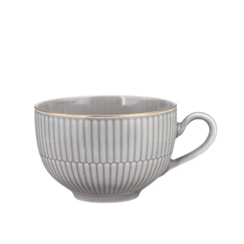 Seltmann Weiden Amina Silbergrau Goldrand Milchkaffeeobertasse 0,35 L - Elegante Milchkaffeeobertasse mit feinem Goldrand, ideal für besondere Anlässe. Hochwertiges Porzellan, das stilvolles Trinken ermöglicht.