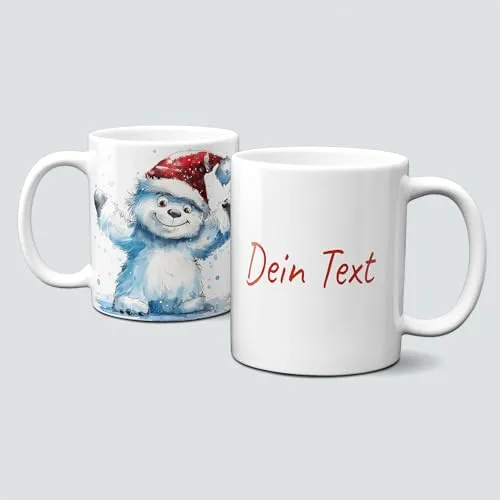 online-hut - Tasse - Kaffeebecher - Weihnachtstasse - Wintertasse - Weihnachten - xmas - Winter - Geschenkidee - Christmas - Yeti - Namenstasse - Personalisiert - LT-1486