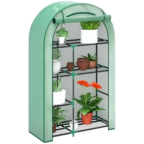 Outsunny Gewächshaus 100Lx45Wx160Hcm in grün von Outsunny