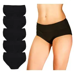 Alkato Slip Damen Slips Baumwolle Unterwäsche 5er Pack schwarz 4XL