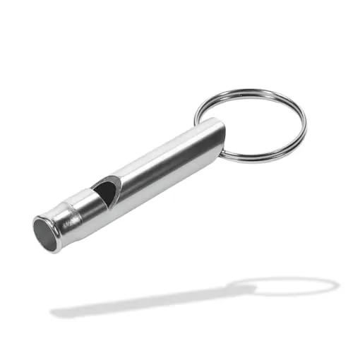 Signalpfeife 'Echo' aus Aluminium - kompakte und robuste Handpfeife für Sport & Outdoor - Hochwertige Aluminium-Signalpfeife mit klarem Signalton. Ideal für Sport, Hundetraining und Outdoor-Aktivitäten. Dank des praktischen Schlüsselrings immer griffbereit.