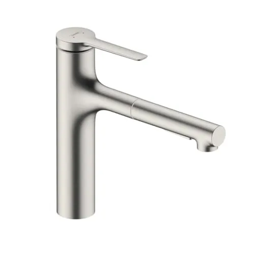 hansgrohe Zesis M33 Einhebel-Küchenarmatur 160 - Küchenarmatur mit Ausziehbrause und 2 Strahlarten, ideal für flexibles Arbeiten in der Küche, leicht zu reinigen dank QuickClean.
