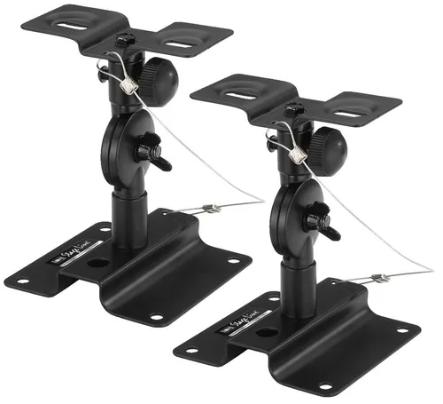 IMG Stage Line LST-6 Universalhalter-Paar - Schwarze Universalhalter für Lautsprecherboxen, aus robustem Metall gefertigt, mit 3 Jahren Herstellergarantie - ideal für sichere und stabile Befestigung.