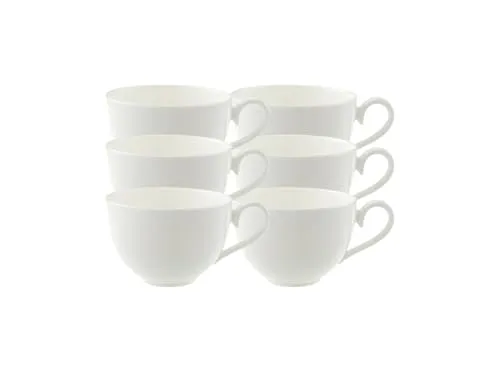 Villeroy & Boch Royal Kaffee-Obertasse 200 ml 6er Set - Edles Porzellan - Thermobehälter: 6er Set aus hochwertigem Premium Bone Porcelain, mikrowellen- und spülmaschinenfest – ideal für stilvolle Kaffeepausen.