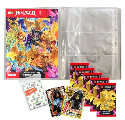 collect-it.de MY HOME OF CARDS + TOYS Sammelkarte LEGO Ninjago 8, 1 Leere Sammelmappe + 5 Booster + Collect-it Hüllen