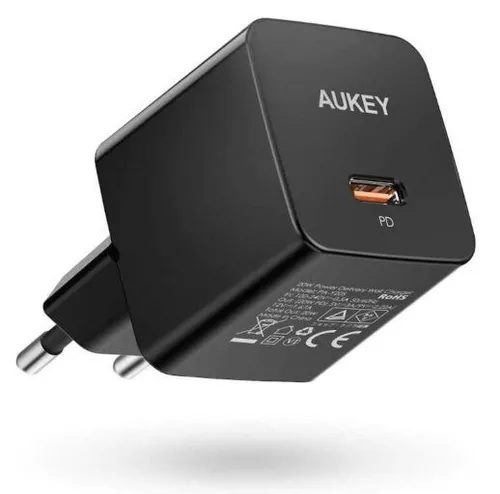 Produktbild Mini wall charger PA-Y20S Black 1xUSB-C 20W PD Power Delivery AUKE 5902666662583