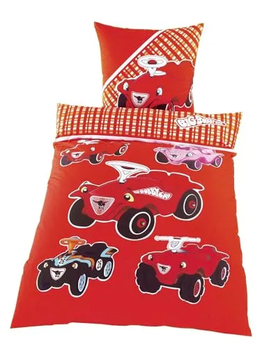 JACK Renforcé Baumwolle Bettwäsche 2 TLG. 135x200cm Big Bobby Car mit Reißverschluss
