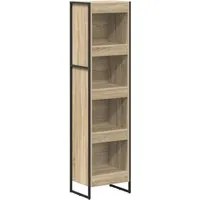 vidaXL Bücherregal Sonoma 80 x 30 x 155 cm - Industrielles Bücherregal aus Holzwerkstoff mit Stahlbeinen, ideal für moderne Wohnzimmer. Bietet stilvollen Stauraum für Bücher und Deko, langlebig und funktional.