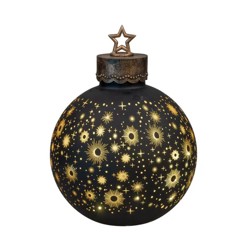 formano Dekoobjekt Festival, Schwarz - Stilvolle Glasdekoration - Nussknacker, elegantes Dekoobjekt aus schwarzem Glas mit Sternenmotiv, ideal für festliche Anlässe und stimmungsvolle Akzente in Ihrem Zuhause.