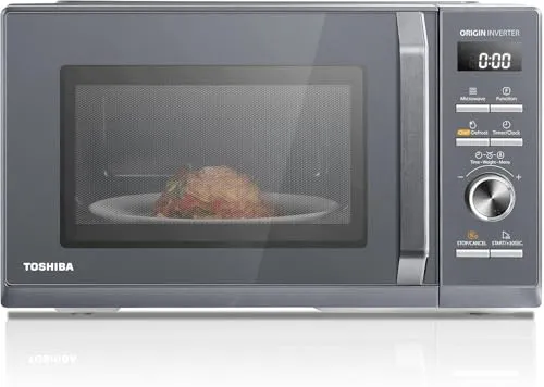 Toshiba MW3-AG25PFI(MG) Mikrowelle 3-in-1 mit Grillfunktion - Mikrowelle, Grill & Backofen in einem, 25L Volumen, 900W Inverter-Technologie für leises Kochen (57dB) und Chef-Abtauung für perfekte Ergebnisse. Ideal für jede Küche!