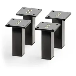 sossai® Aluminium Möbelfuß Schwarz (4er Set) von Sossai