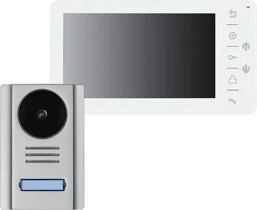 Video-Türsprechanlage Set VT38 für 1-Familien Haus - Haus-Alarmanlagen mit hochauflösender 700 TV-Linien Kamera und 118° Sichtfeld für optimale Sicherheit, ausgestattet mit 4 LEDs für Nachtsicht.