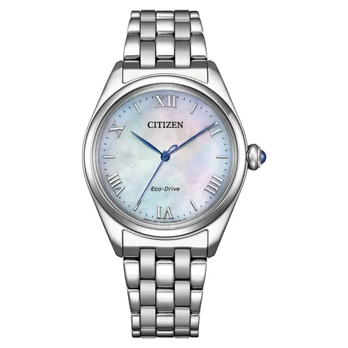 CITIZEN Herren Analog Quarz Uhr EM1140-80D - Elegante Armbanduhr für Damen mit Perlmutt Zifferblatt, Saphirglas und wasserdicht bis 5 ATM. Perfekt für jeden Anlass.