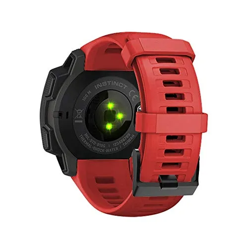 WIIKAI Ersatzarmbänder für Garmin Instinct 22mm Armband (kompatibel für Garmin Instinct 22mm) Silikonband. (Rot)