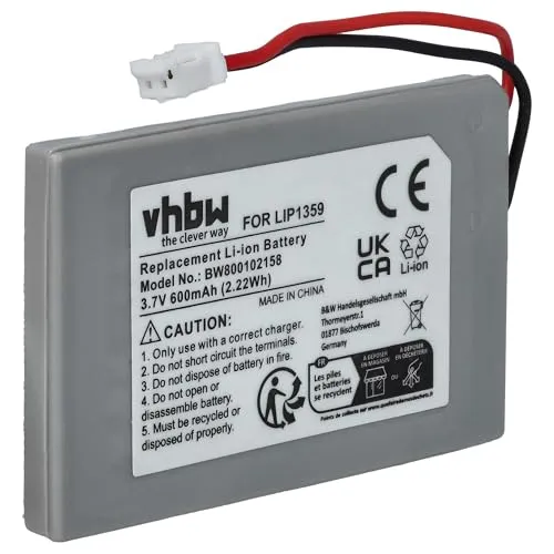 vhbw 1x Akku kompatibel mit Sony Playstation3 PS3 DualShock 3 WiFi Controller Gamepad Controller (600 mAh, 3,7 V, Li-Ion)