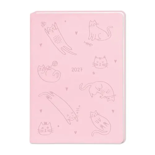 Terminplaner Lederlook 2027 Rosa: Terminplaner Lederlook A6
