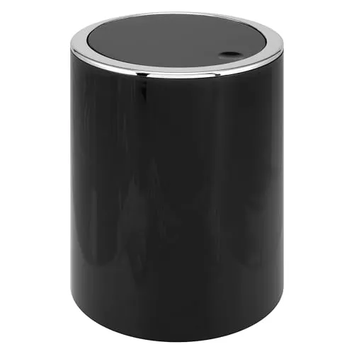 bremermann Kosmetikeimer SAVONA mit Schwingdeckel - Haushaltszubehör: Eleganter Kosmetikeimer mit automatischem Schließen, 5,5 Liter Fassungsvermögen und rutschfesten EVA Pads für mehr Hygiene und Stil im Badezimmer.