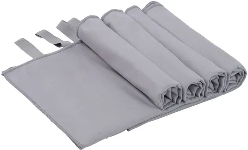 OTTO home Handtücher Leoa, diverse Größen, Sporthandtuch, Reisehandtuch, Strandtuch, Microfaser (Set, 4-St), sehr leicht, kompakt, schnelltrocknend, Mikrofaser mit Kontrastnaht